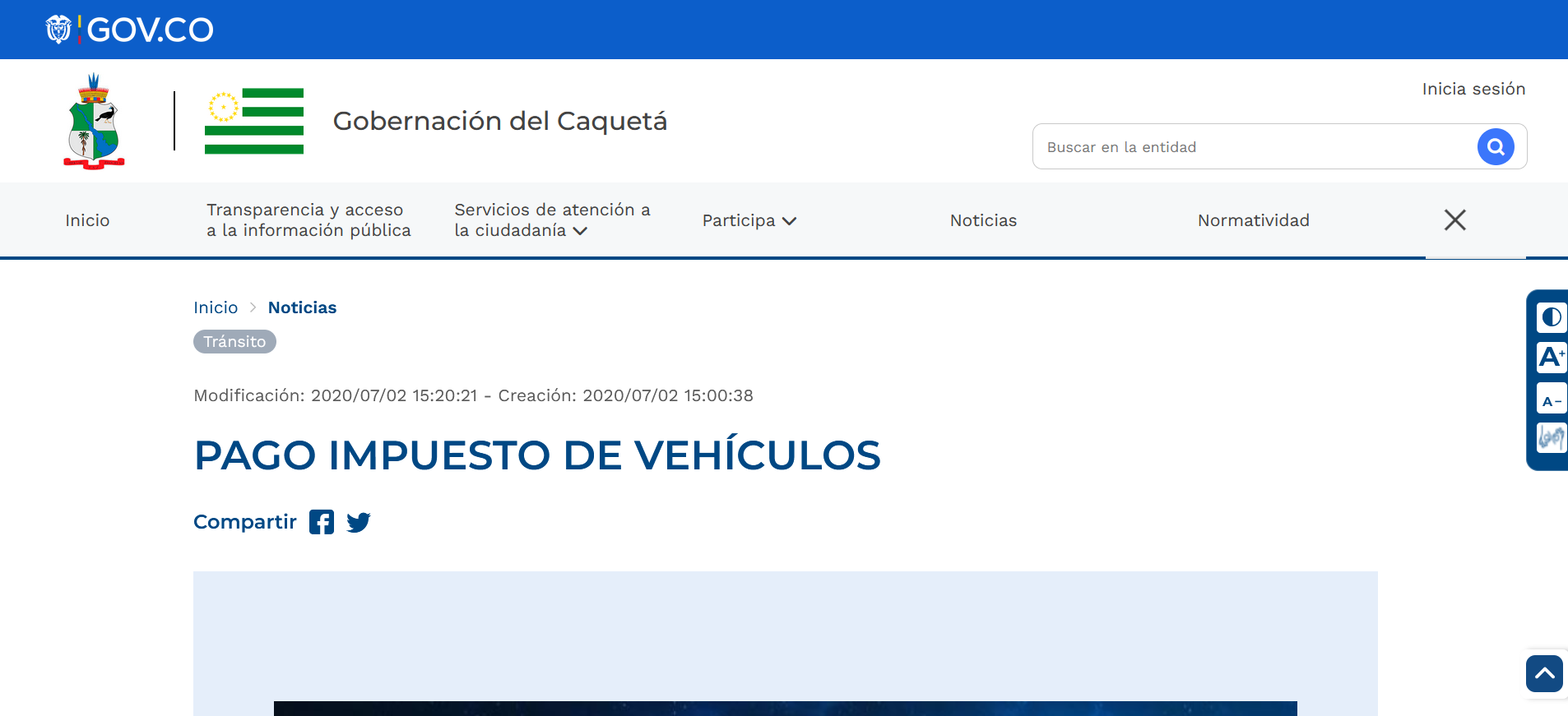 Consulta Impuesto Vehicular en Departamento de Caquetá