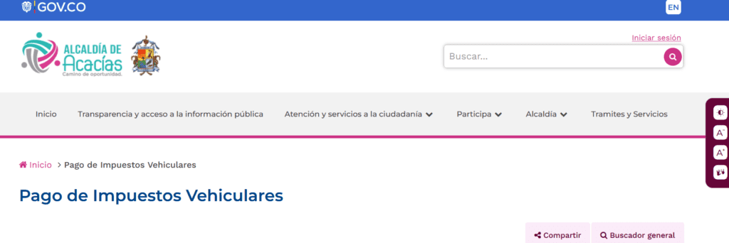 Pasos para la Consulta Impuesto Vehicular en Acacías