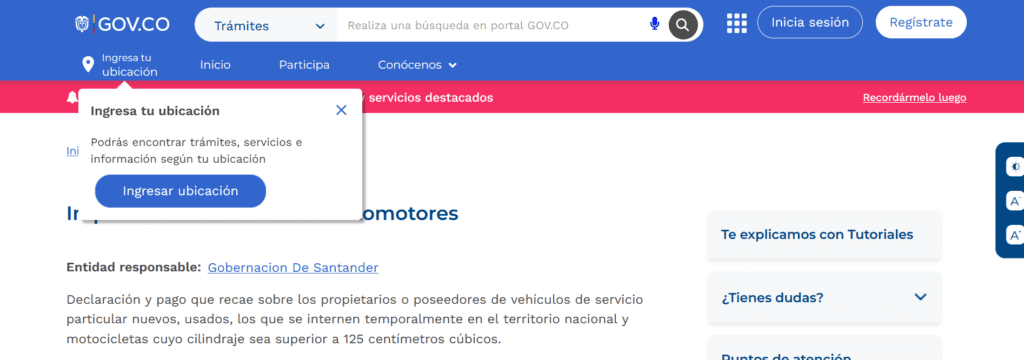 Pasos para la Consulta Impuesto Vehicular en Santander