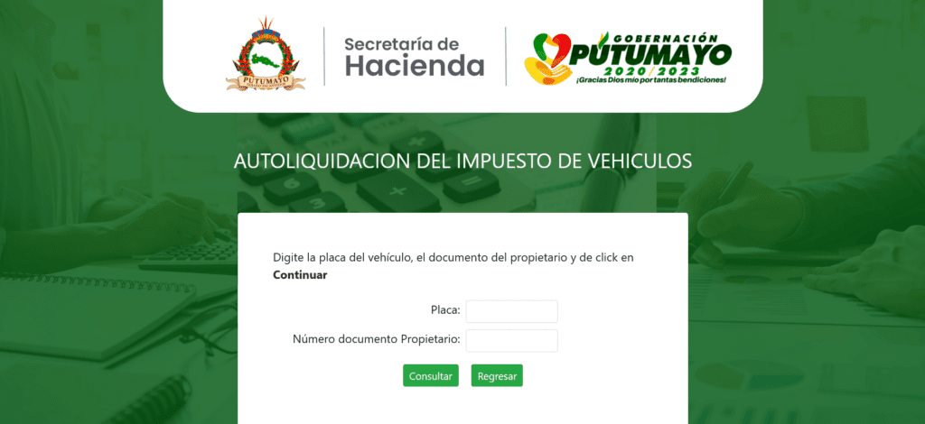 Pasos para la Consulta Impuesto Vehicular en Putamayo