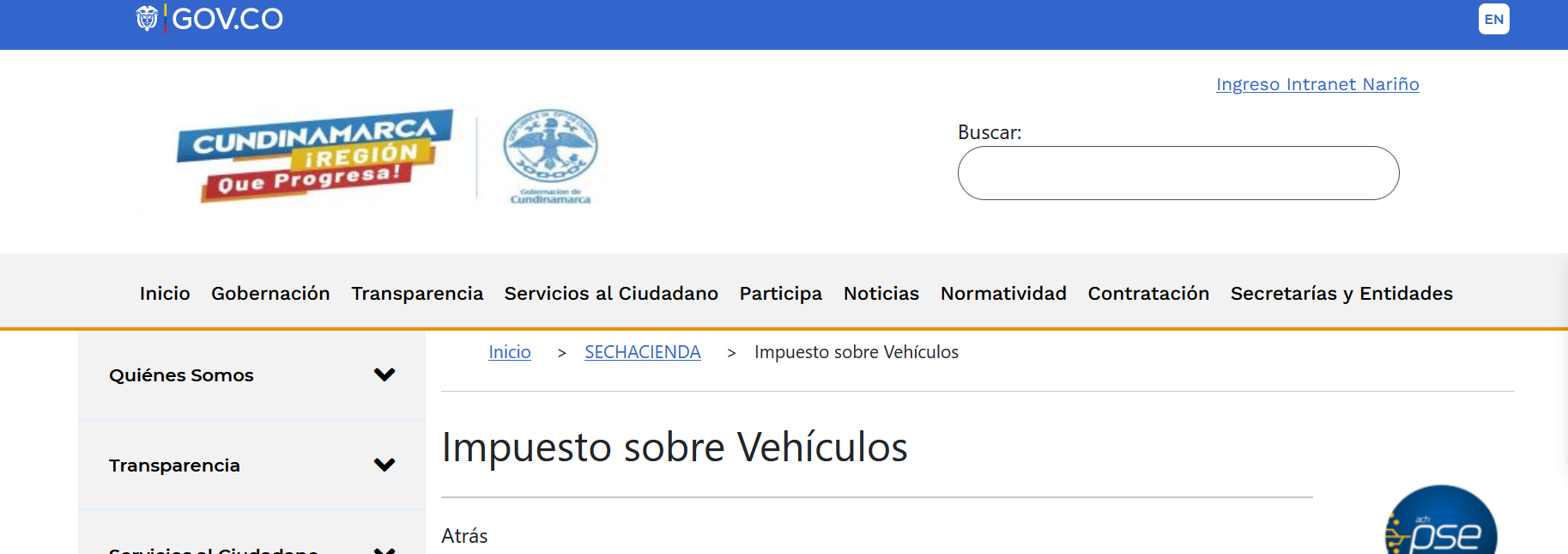 Consulta Impuesto Vehicular Departamento De Cundinamarca