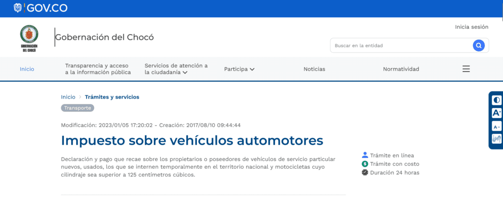 Pasos para la Consulta Impuesto Vehicular en Bagadó