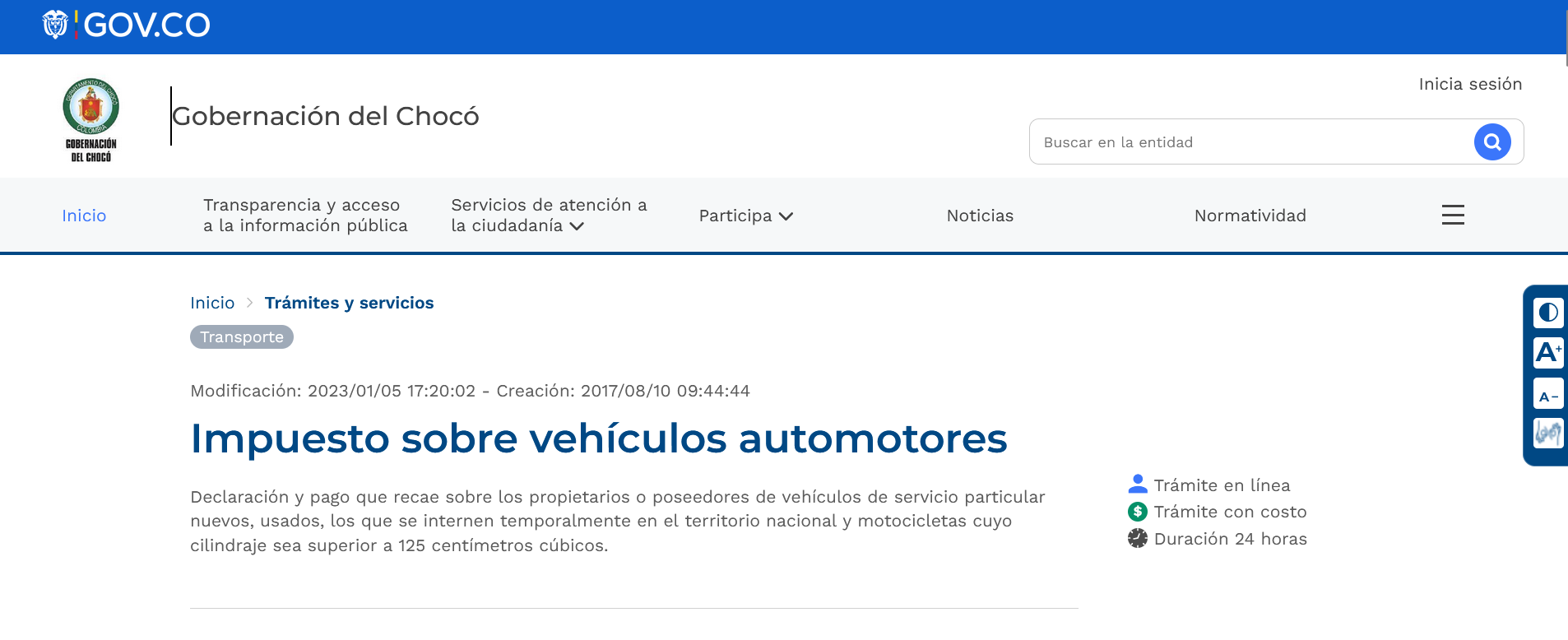 Pasos para la Consulta Impuesto Vehicular en Quibdó