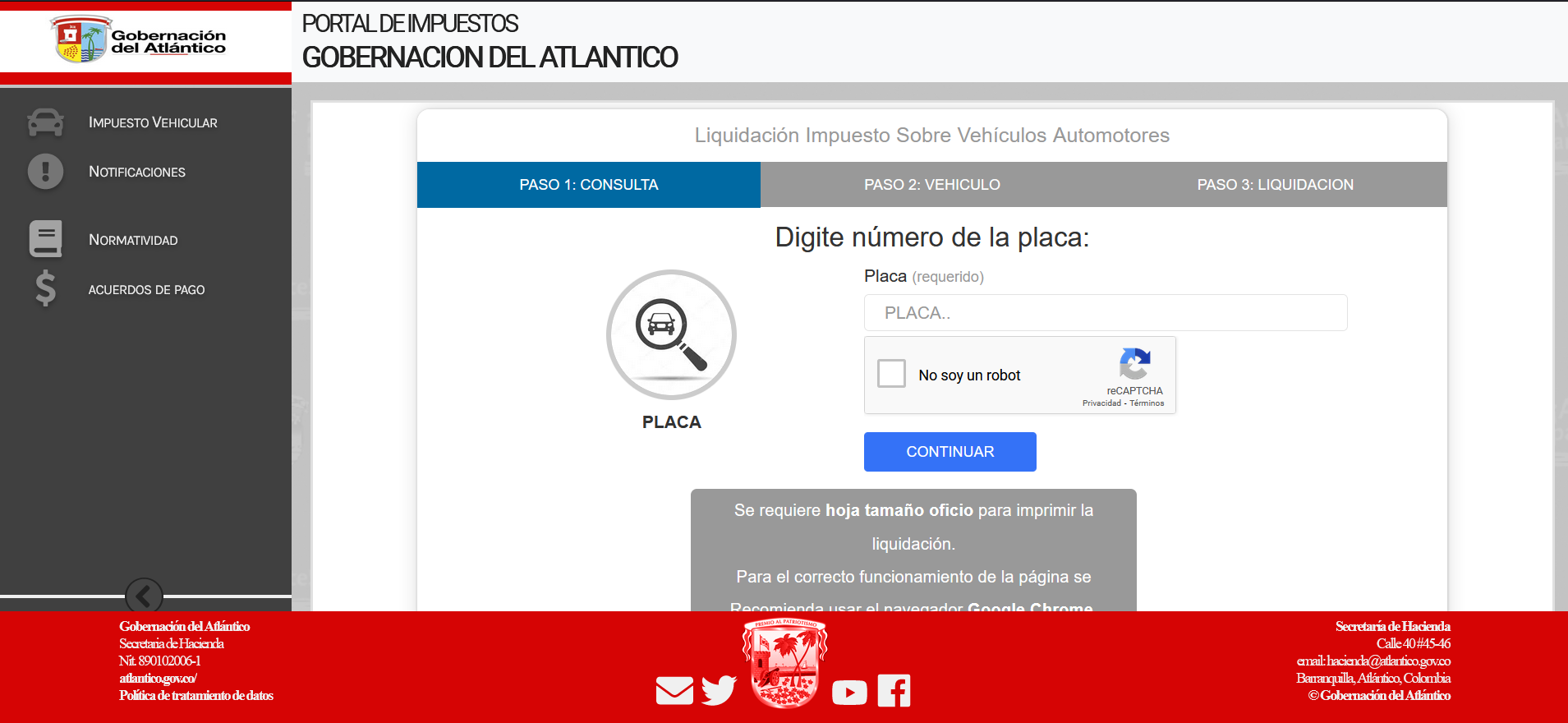 Pasos para la Consulta del Impuesto Vehicular en el departamento Atlántico.